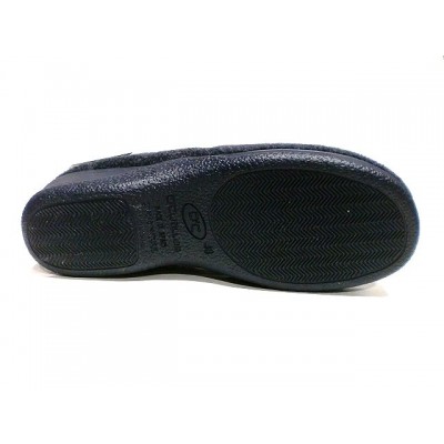 Zapatillas de casa abotinada forro pura lana Doctor Cutillas Cremallera Marino