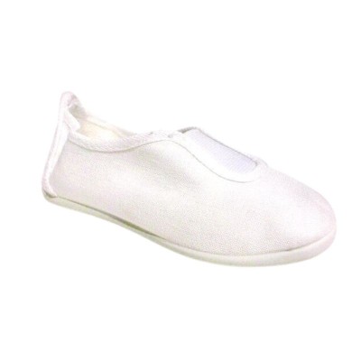 Zapatillas de gimnasia blancas con elástico en el empeine