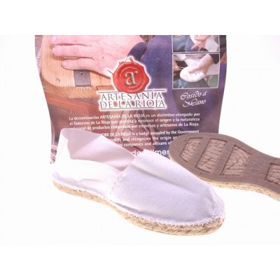 Alpargatas planas de esparto natural Hechas en España Blanco