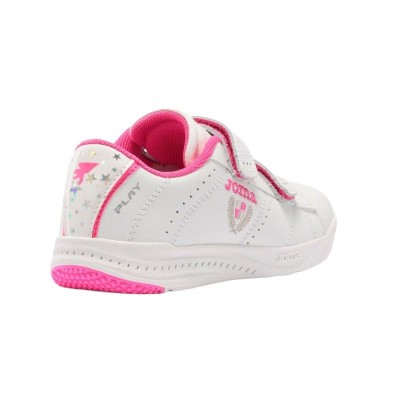 Deportivas Joma Play velcro y puntera goma Blanco y Fucsia