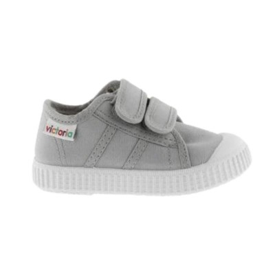 Basket Lona Velcro puntera goma Victoria 36606 Zinc Niños