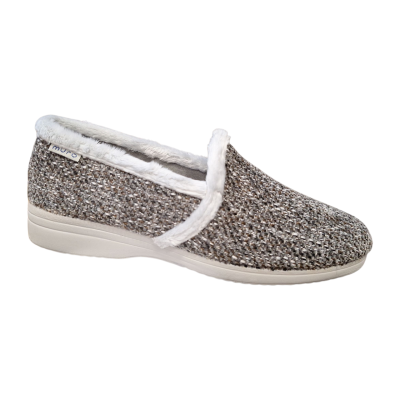 Zapatillas casa media cuña paño Muro 8000 Espiga Gris
