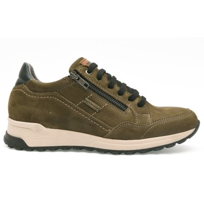 Zapatos Berchi 5185 piel hidrofugada cremallera lateral Kaki