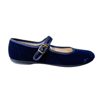 Zapatillas Merceditas Batilas 11251 terciopelo Hebilla Marino