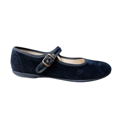 Zapatillas Merceditas Batilas 11251 terciopelo Hebilla Negro