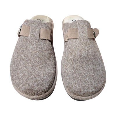 Zapatillas casa Salvi Elfo Zueco Hebilla Tabaco