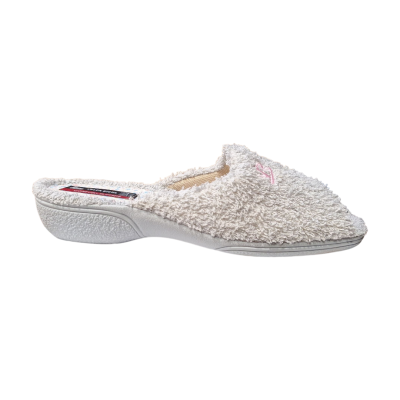 Zapatillas casa Vulca Bicha 4711 Rizo puntera abierta Gris perla