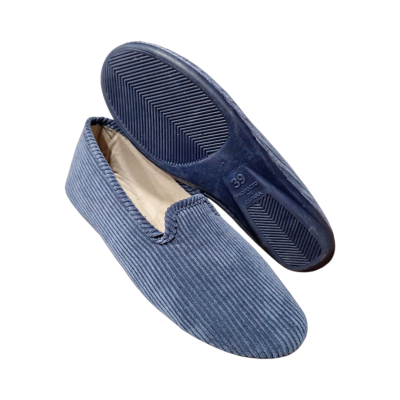 Zapatillas casa Norteñas 19-980 pana marino piso goma