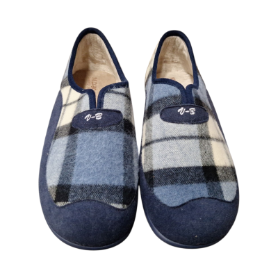 Zapatillas casa Vulca Bicha 4671 pico paño Marino