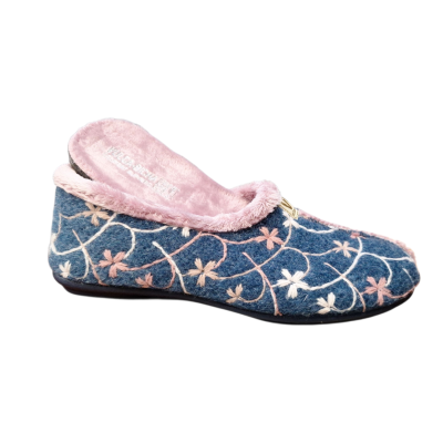 Zapatillas casa Vulca Bicha 4307 cerrada paño flores marino plantilla extraíble