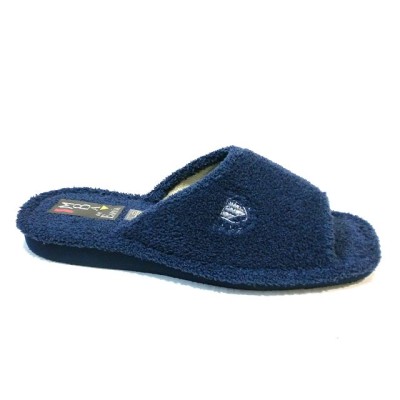 Zapatillas de casa Moda España V7002 rizo puntera abierta Marino