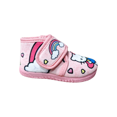 Zapatillas casa Alcalde 12005 abotinadas Kitty Rosa ajuste velcro