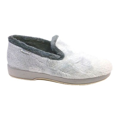 Zapatillas casa paño aterciopelado Muro Gris