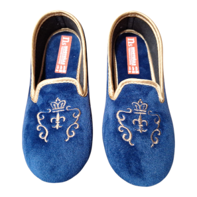 Zapatillas casa Norteñas 766823 Terciopelo Escudo Marino