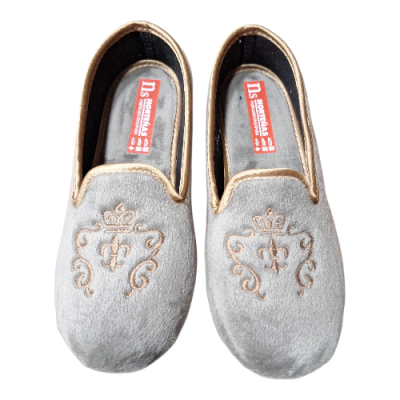 Zapatillas casa Norteñas 766823 Terciopelo Escudo Gris