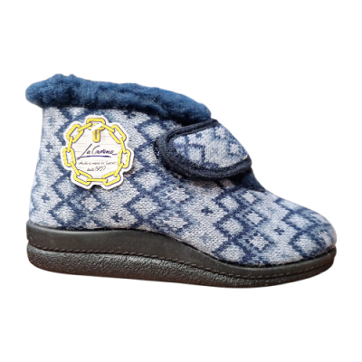 Zapatillas casa La Cadena 76565 bota punto rombos Azul