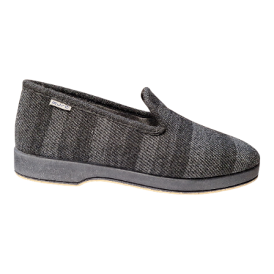 Zapatillas casa Muro 1601 paño rayas Antracita