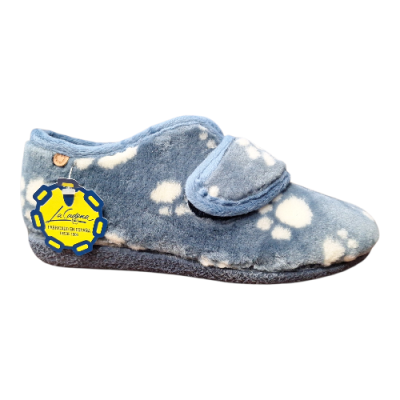 Zapatillas casa La Cadena 93460 terciopelo velcro huella