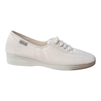 Zapatillas lona con cuña Muro 820 cordon Blanco
