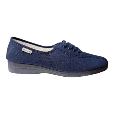 Zapatillas lona con cuña Muro 820 cordon Marino