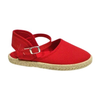 Alpargata niños niñas colores con cierre de hebilla verano color rojo