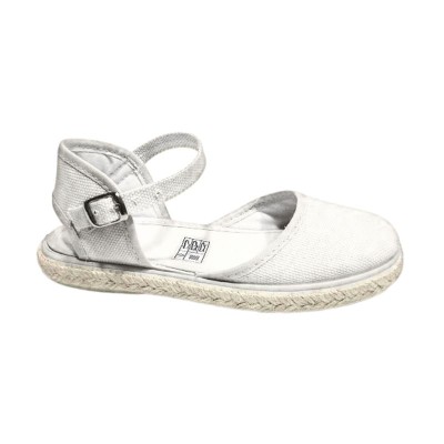 Alpargata niños niñas colores con cierre de hebilla verano color blanco