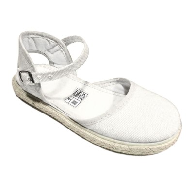 Alpargata niños niñas colores con cierre de hebilla verano color blanco