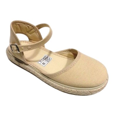 Alpargata niños niñas colores con cierre de hebilla verano beige