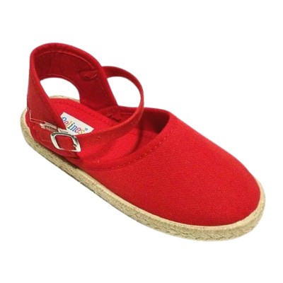 Alpargata niños niñas colores con cierre de hebilla verano color rojo