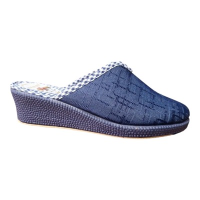Zapatillas cuña Alcalde 8300 Tela pico Marino