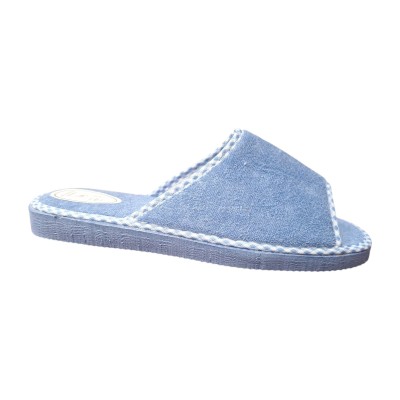 Zapatillas casa Huran 3007 Rizo puntera abierta Aguamar