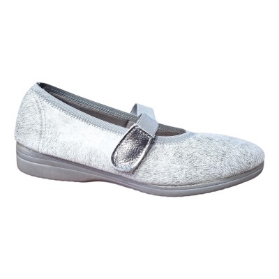 Zapatillas merceditas Muro 829 anchas con velcro  Gris