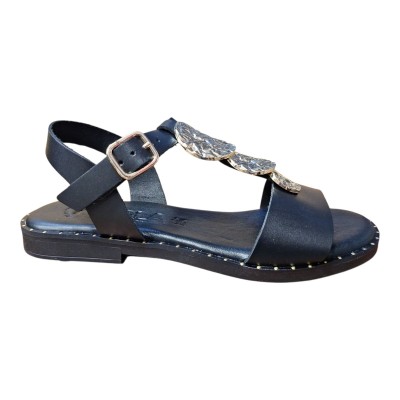 Sandalias Kaola 1650 romana rosetón Negro