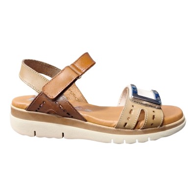 Sandalia Jordana 4630 piel cuña baja broche