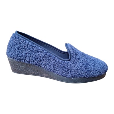Zapatillas casa cuña Andinas 9875-26 Rizo Marino