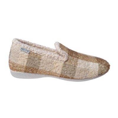 Zapatillas casa Muro 4017 Paño Cuadros Beige