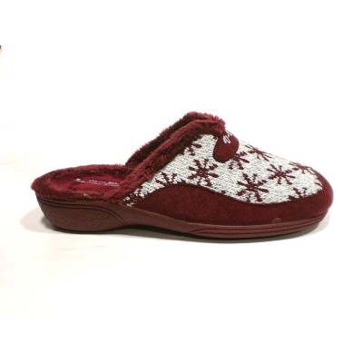 Zapatillas cuña Vulca Bicha 4741 punto Laponia Burdeos