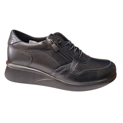 Zapatos Vicmart 962-5 piel cremallera lateral Negro