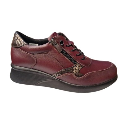 Zapatos Vicmart 962-5 piel cremallera lateral Burdeos
