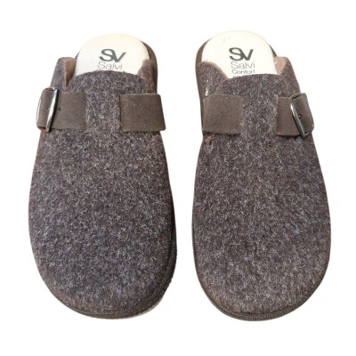 Zapatillas casa Salvi Elfo Zueco Hebilla Marron 2