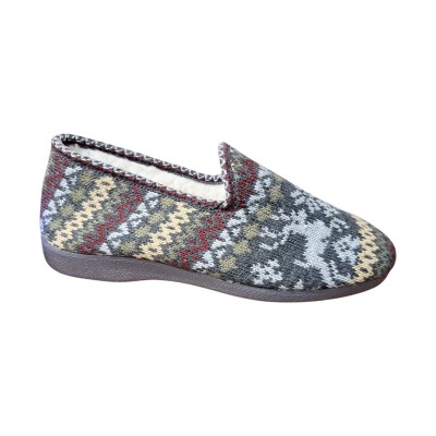 Zapatillas casa Norteñas 52-440 Copete Punto Reno Gris