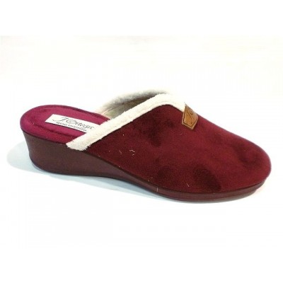 Zapatillas de casa con cuña para mujer J´Ortega Descalza Bamara Burdeos Zapatillas de casa con cuña para mujer J´Ortega Descalza Bamara Burdeos