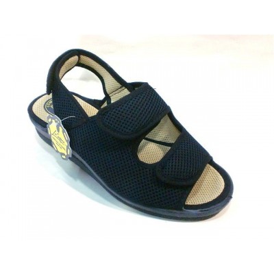 Sandalias Ancho Especial 3 Velcros La Cadena Marino
