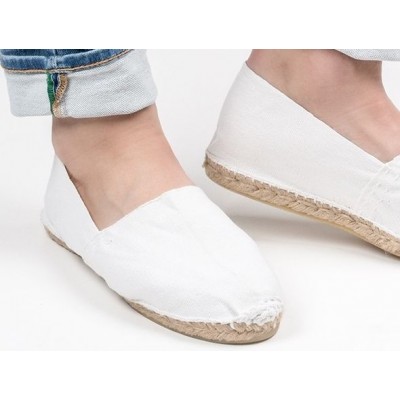 Alpargatas planas de esparto natural Hechas en España Blanco