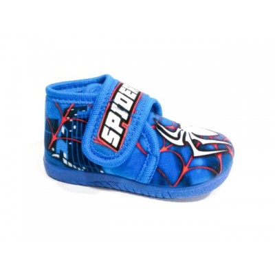 Zapatillas casa abotinada con velcro Alcalde Spider Azul