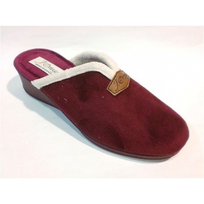 Zapatillas de casa con cuña para mujer J´Ortega Descalza Bamara Burdeos Zapatillas de casa con cuña para mujer J´Ortega Descalza Bamara Burdeos