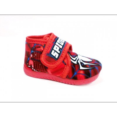 Zapatillas casa abotinada con velcro Alcalde Spider Rojo