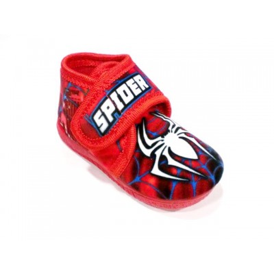 Zapatillas casa abotinada con velcro Alcalde Spider Rojo