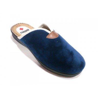 Zapatillas para casa Comodos paño terciopelo Marino Zapatillas para casa Comodos paño terciopelo Marino