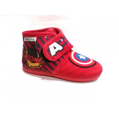 Zapatillas casa abotinadas con velcro Muro Capitan Zapatillas casa abotinadas con velcro Muro Capitan
